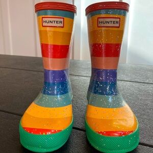 Hunter rainbow rain boots sz 9